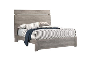 English Elm Wooden Modern Queen Size Bedframe with Rustic Paper Laminate Finish, Simple Headboard Design, 55"H Grey 85 L x 8 W x 5 H B011S01436