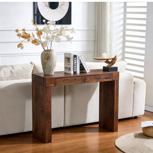 English Elm 2-piece Velvet Stool and Walnut Bar Table Set with Storage for Cafe Style Dining W2920S00104