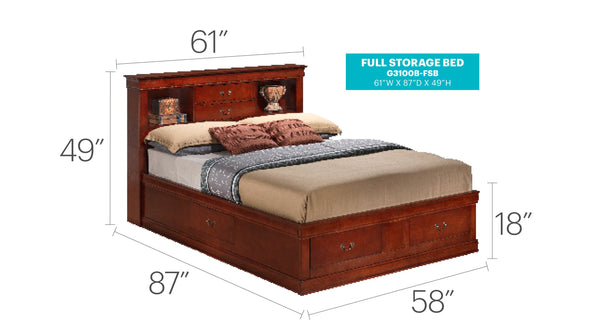 English Elm Charming Full Bed In Deep Cherry Finish – Timeless Elegance For A Cozy Bedroom Upgrade Today! B078S00273
