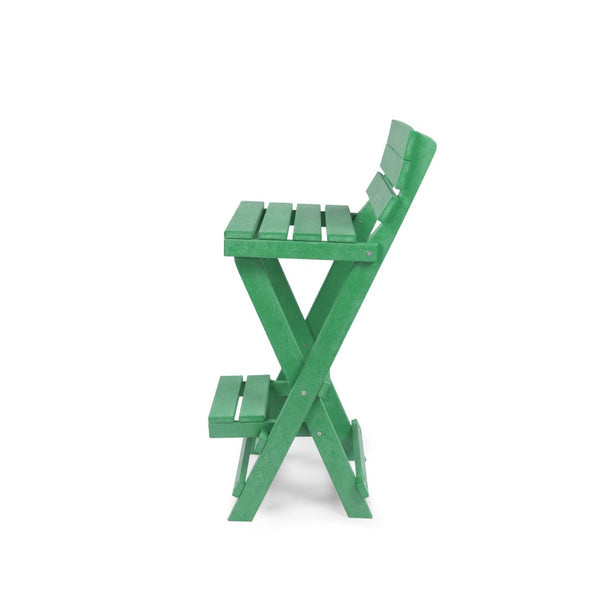 English Elm Harbor Point Recycled Hdpe Outdoor Folding Bar Stool Patio Deck All Season Seating Green B2745P409649