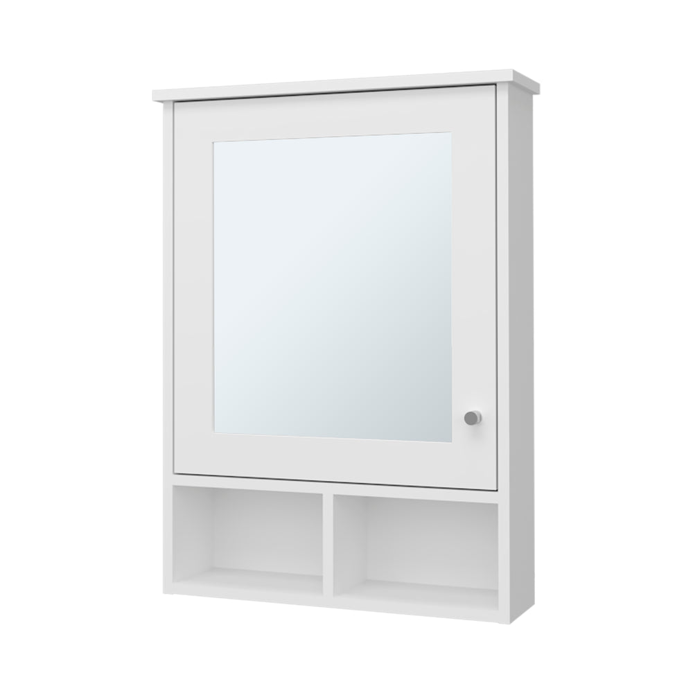 English Elm Poston Medicine Cabinet with Integrated Mirror, Wall-Mount, One Door, 3 Internal + 2 External Shelves Organized Storage for Bathroom B128P237156