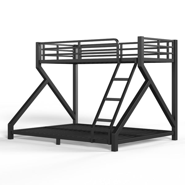English Elm Twin Xl Over Queen Metal Bunk Bed Low Profile Steel Frame for Guest Rooms W5305S00032