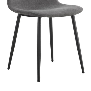 English Elm Table Modern Black Marble Dining Set With 4 Dark Gray Linen Chairs - Stylish, Stable, Easy Assembly W1151S03838-GIGA