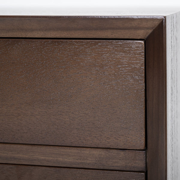 English Elm Christopher Knight Home® - Nightstand with 2 Drawers Mid-Century Acacia Wood, Splayed Legs, Brass Hardware, Easy-Glide Storage Brown 20.5 L x 17.5 W x 14.75 H N761P180219M