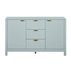 English Elm U_Style Modern Wave-Front Sideboard - 3 Adjustable Shelves, Soft-Close Doors & Metal Handles, 3 Colors N711P269066C-GIGA