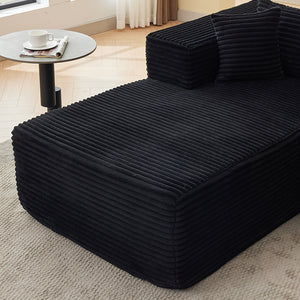 English Elm Modular cloud-inspired sectional sofa with chaise — no assembly, corduroy comfort for family rooms Black W2311S00001