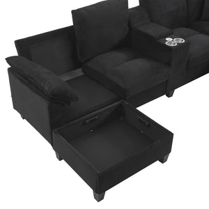 English Elm Swivel Barrel Accent Chair Chenille Tufted Round Club Seat for Living Room Lounge Black N719S002180B