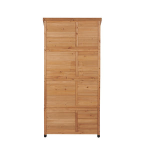 English Elm Outdoor Cedar Storage Cabinet Farmhouse Vertical Shed for Backyard Patio Garden Tools W2640P291256