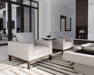 Sunpan Davilo Armchair - Luxurious Light Grey Italian Leather With Dark Beech Wood Legs For Ultimate Comfort Grey Leather 108994