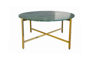 English Elm Green Marble Nesting Table With Gold Frame | Stylish Space-Saving Side Table For Modern Decor B346P320735