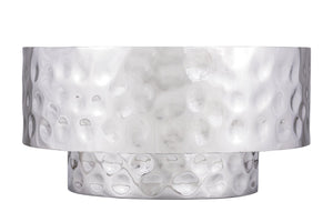 English Elm CT-90-30-30 Hand-Hammered Stainless Steel Coffee Table in Silver — Modern Rounded Artisanal Centerpiece B009P321117