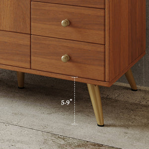 English Elm 36" Freestanding Bathroom Vanity Sintered Stone Top Ceramic Sink Stainless Steel Legs Gold,Walnut,White W3136S00070
