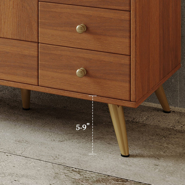 English Elm 36" Freestanding Bathroom Vanity Sintered Stone Top Ceramic Sink Stainless Steel Legs Gold,Walnut,White W3136S00070