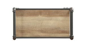 English Elm Itzel Industrial Antique Oak & Sandy Gray Bookshelf – 5-Shelf Open-Frame Metal Frame, Rustic Modern Design B2726P270522