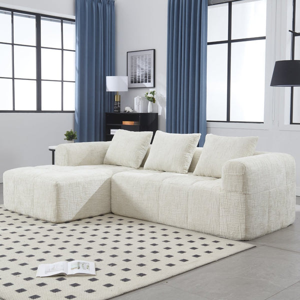 English Elm United We Win Modular L-Shaped Sectional Sofa - Soft Chenille, Tool-Free Setup, Modern Design & Storage W1568S00150-GIGA