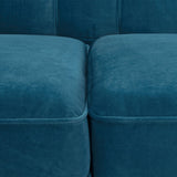 English Elm Jack 84" Modern Tuxedo Tufted Sofa, Satin Teal Blue Velvet