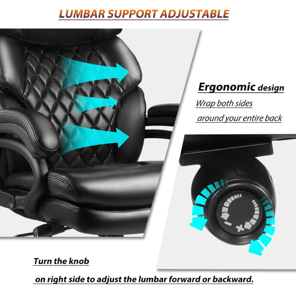English Elm 500lbs Capacity Executive Office Chair Wide Spring Seat Ergonomic Support Heavy Duty W5201P418157