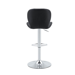 English Elm Set of 2 Adjustable Tufted Pu Barstools with Chrome Base for Kitchen or Pub W3875P382613