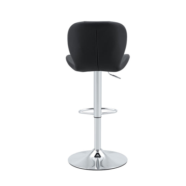 English Elm Set of 2 Adjustable Tufted Pu Barstools with Chrome Base for Kitchen or Pub W3875P382613