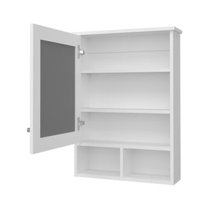 English Elm Poston Medicine Cabinet with Integrated Mirror, Wall-Mount, One Door, 3 Internal + 2 External Shelves Organized Storage for Bathroom B128P237156