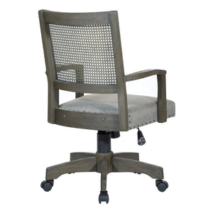OSP Home Furnishings Dlx Cane Back Bankers Chair Antique Grey / Grey