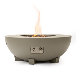 English Elm 36_inch Grey Iron Fire Pit Table with Push-Button Ignition, Adjustable Flame, 10ft Hose & Cover W3131P277176