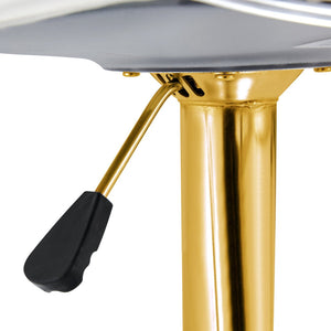 English Elm Modern Swivel Barstools Set of 2 with Clear Pet Back and Padded Pu Seat W1151P192280