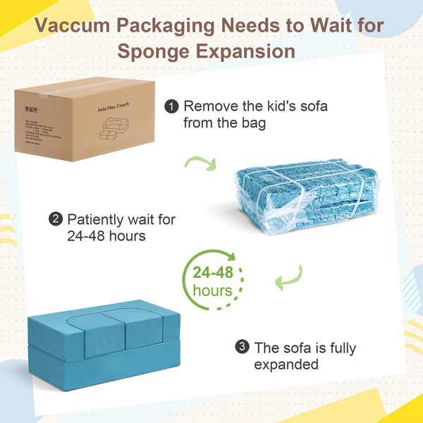 English Elm Kids Sofa Bed - Modular Convertible Couch For Playrooms, Safe Toddler Furniture For Imaginative Fun! W1889P337555