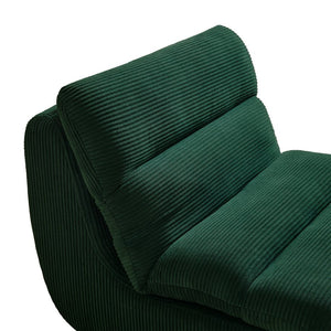 English Elm Modern Compressed Lounge Chair with Ottoman Corduroy Recliner Small Space Sofa High-Density Foam Comfort Green W1036P251819