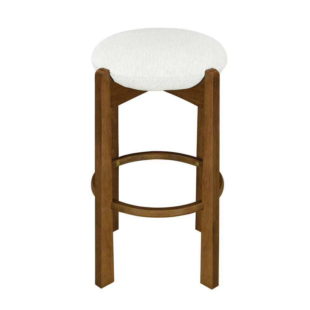 English Elm Christopher Knight Home® - Tara Indoor Wooden Upholstered Barstools Set Of 2 – Elegant Walnut & Ivory Comfort For Any Space N775P333863D