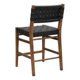 Christopher Knight Home® - Noble House - - 24.25'' Classic Counter Stools Set Of 2,Black Pu Counter Stools With Rubberwood Frame,Leather Cross-Woven Back And Seat Surface,Suitable For Kitchen/Bedroom/Dining Room