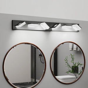 English Elm Led Modern 6-Light Bathroom Vanity Light Fixture - Dimmable Matte Black Over Mirror Lighting, 6000K W2312P374941