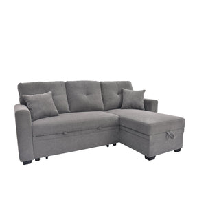 English Elm Sleeper Sectional with Pull Out Bed Storage Chaise Tufted Polyester Living Room W5568S00039