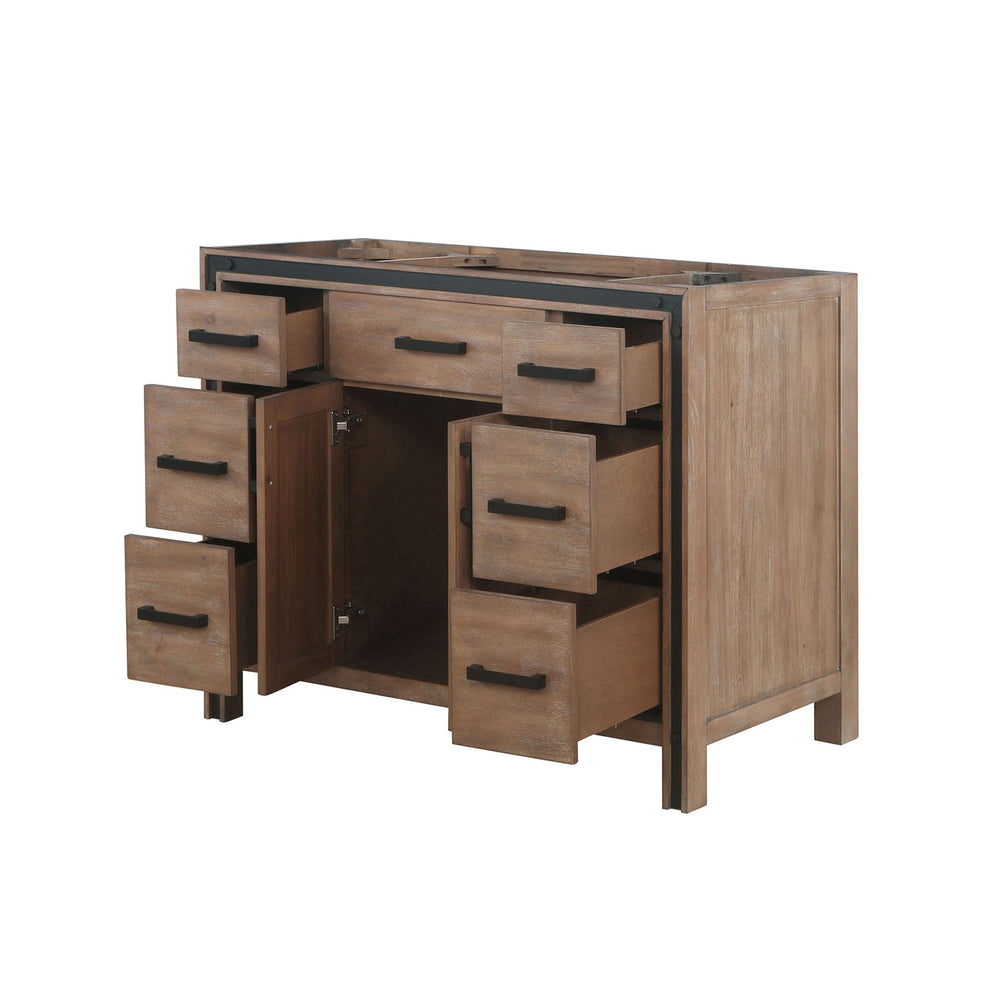 English Elm Rustic Barnwood 48-in Bath Vanity with Soft Close Drawers, Solid Wood Frame, Fully Assembled Storage B2731P260699