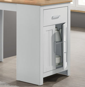English Elm Alfonso Oak and White Counter Height Dining Table with Cabinet Drawer Storage B2749P413182