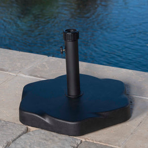 English Elm Christopher Knight Home® - UM-HOLDER Hex Shape 66 lbs Umbrella Base — Black Concrete & Iron, Hexagonal Design, Adapters Included 54794.00BLK