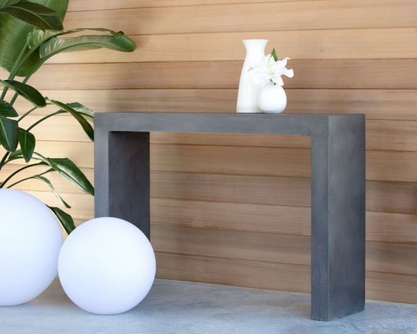 Sunpan AXLE Console Table - Modern Grey Industrial Design for Entryways, Slim Profile, Easy Assembly 100452