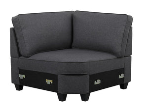 English Elm Luce 8 Piece Modular Sectional with Ottoman in Low Profile Linen for Open Living B2749S00092