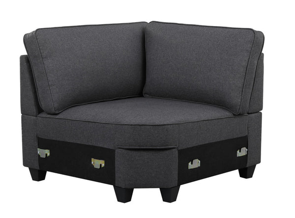 English Elm Luce 8 Piece Modular Sectional with Ottoman in Low Profile Linen for Open Living B2749S00092
