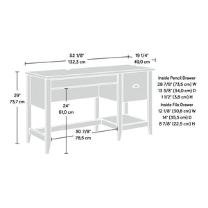 English Elm Desk, Elegant Brown Finish With Storage Drawers And Cable Management For Home Office Or Study B356P367914