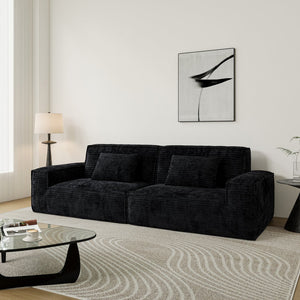 English Elm 106.3 Inch Large Striped Fabric Sofa - Modern Comfort For Living Rooms, Bedrooms & Apartments! W3147S00016