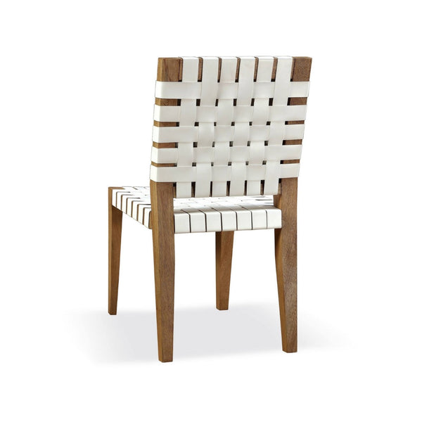 English Elm Rux Woven Faux Leather Dining Chairs Set of 2 Rubberwood Farmhouse Seating B056P416851