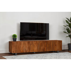 English Elm Harper Solid Mango Wood Media Console with Curved Doors for Large Living Rooms B062P451817