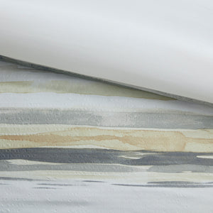 English Elm 8 Piece Printed Seersucker Comforter Set In Yellow & Gray - Stylish, Hypoallergenic King/Cal King Collection B03597255