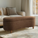 INK+IVY Bailey Casual Boucle Flip Top Storage Bench II105-0592 Chocolate