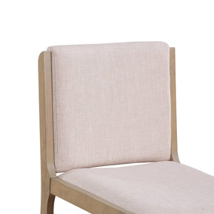 English Elm Christopher Knight Home® - Dining Chair Contemporary Upholstered Rubberwood Frame Set of 2 with Clean Lines and Cozy Seats () Light Natural N771P347927A