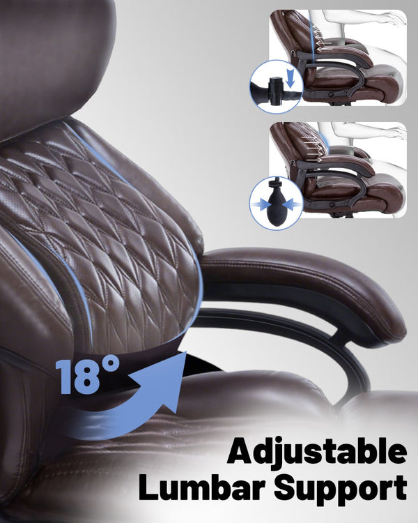 English Elm 500lbs Heavy Duty Executive Chair Wide Spring Seat Ergonomic High Back Home Office W5201P418278