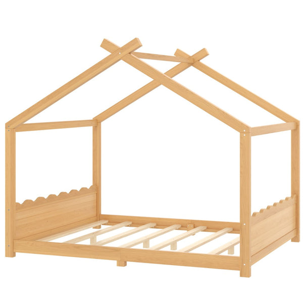 English Elm Queen House Frame Floor Bed Solid Pine Montessori Low Profile Kids Bedroom Natural W1580P387849