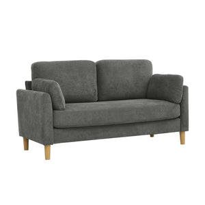 English Elm Modern compact 2-seater sofa with plush cushions and sturdy wooden legs for stylish small spaces Gray B343P316287