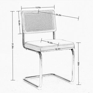 English Elm Mid Velvet Mid Century Dining Chair with Rattan Back, Solid Wood Frame, Plush Velvet, 360lb Capacity Olive Green W1143P168320